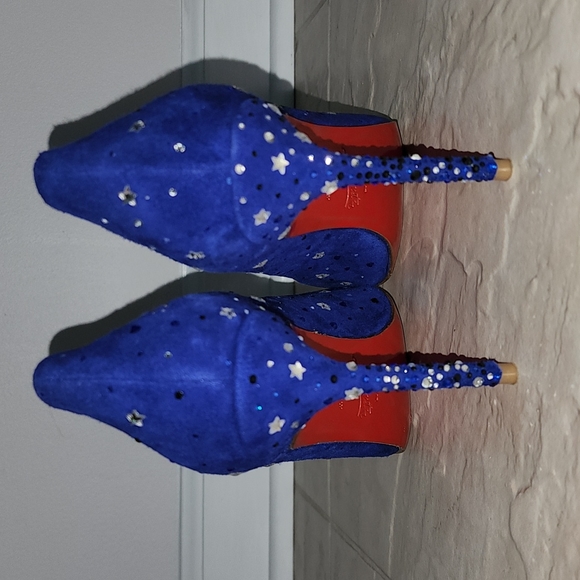 Christian Louboutin Suede Rhinestones Pumps Size 39 EURO 8 US